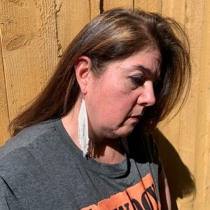 White Seedbead Earrings